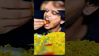 Mukbangers Eating Pasta And Noodles With Fried Chicken Pieces And Boiled Eggs With Salad ASMR Show [upl. by Annatnas]