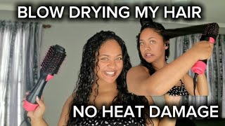 BLOW DRYING MY NATURAL HAIR  NO HEAT DAMAGE  DOING MY TYPE 3B HAIR Thoughts HAIRCARE [upl. by Lolande]