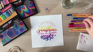 Sunshine Lettering with the STABILO Pen 68 and point 88 ARTY🖍️​☀️​ [upl. by Joyann]