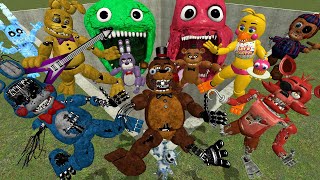 DETONATE MEGA PUNCH NEW FNAF Security Breach ALL NEW GLAMROCK ANIMATRONICS STATUES ON GMOD [upl. by Mir]