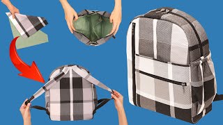 How to sew a stylish school backpack easily  diy backpack [upl. by Medor590]