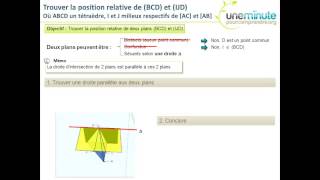 Maths Terminale S  Géométrie  Positions relatives dans lespace  intersections 2 [upl. by Brynna]