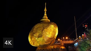 Kyaiktiyo Pagoda 4K Walking Ambience at Night Myanmar [upl. by Alrad252]