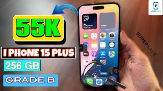 Unboxing iphone 15 Plus 256gb ₹55k😱🔥 Grade B  Refurbished iphone  Cashify Supersale  Full Review [upl. by Balduin]