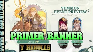 ⚔️MUCHAS RECOMPENSAS INICIALES PRIMER BANNER GLORIA REROLL  SWORD OF CONVALLARIA⚔️ [upl. by Alexa]