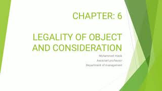 Business Regulation 3 rd Sem BcomBBA LEGALITY OF OBJECT AND CONSIDERATION PART 1  Malayalam [upl. by Kirkwood]