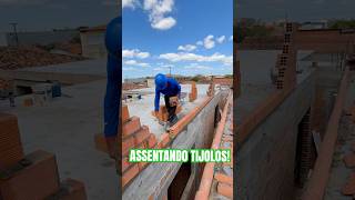 ASSENTANDO TIJOLOS obra construção reforma pedreiro fyp [upl. by Oilisab]