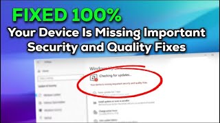 Your Device Is Missing Important Security and Quality Fixes  Fix Updates Failed Windows 10 [upl. by Leimad770]