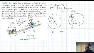 14–36 Kinetics of a Particle Work and Energy Chapter 14 Hibbeler Dynamics Benam Academy [upl. by Lesirg]