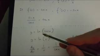 How to differentiate ylncosx Chain Rule version [upl. by Adnamahs]