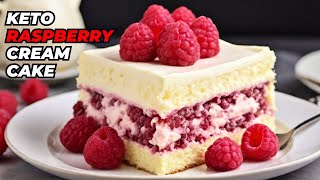 Keto Raspberry Cream Cake  LowCarb Delight [upl. by Fiorenza]