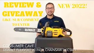 DEWALT FlexVolt 20 Inch Chainsaw DCCS677 60V Max Chainsaw  GIVEAWAY amp Review LikeCommentSub [upl. by Glimp92]