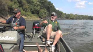 Flying Silver Carp on Wabash River in Indiana [upl. by Ettari]