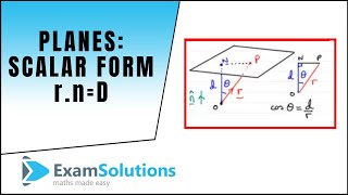 Planes  Scalar Product Form rnD  ExamSolutions Maths Revision [upl. by Alvera]