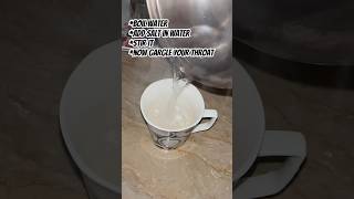 Home remedy for sore throat  Gargle with salt water trending food easy tips nomedicine kids [upl. by Florin]