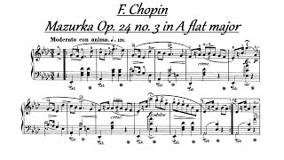 F Chopin  Mazurka Op 24 no 3 in A flat major [upl. by Osy313]