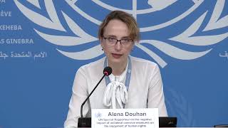 Briefing by Alena Douhan Special Rapporteur on unilateral coercive measures 19 September 2024 [upl. by Ennair]