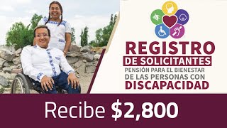 Pensión para personas con DISCAPACIDAD registro del 6 al 30 de junio 2022 [upl. by Lasala]