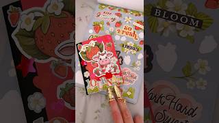 ༚✧˳⁺⁎ decorating my pen and gear mini comp 🍓 strawberry theme ⁎⁺˳✧༚ journal journaling [upl. by Yleik]