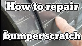 How to repair a scratch in a plastic bumperdiy auto body garage noise [upl. by Odericus]