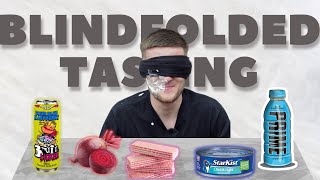 BLINDFOLDED FOOD TASTE CHALLENGE [upl. by Millburn]