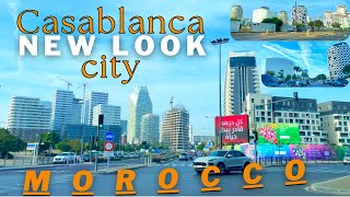 The city of Casablanca in a new look in 2024  Morocco 🇲🇦 Driving downtown  person walking [upl. by Yadahs211]