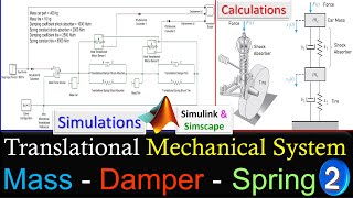 Translational Mechanical System Example 2  2D Freedom  Calculations amp SimulinkSimscape Simulation [upl. by Ennirac348]