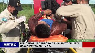 POR QUITARLE DERECHO DE VÍA MOTOCICLISTA SE ACCIDENTÓ EN LA CA 1 [upl. by Narhem]