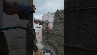 Spraying concrete for a realistic outdoor pool grotto grotto concretedesign concretespraying [upl. by Aleksandr]