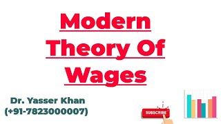 Modern Theory Of Wages  Theory Of Wage Determination  Wages  Economics  Microeconomics  CUET [upl. by Bondon776]