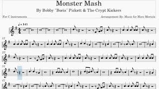 Monster Mash  by Bobby Pickett and the Crypt Kickers  Play Along for C Instruments [upl. by Alleda]