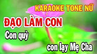 Đạo Làm Con Karaoke Tone Nữ Beat Mới Dễ Hát Nhạc Sống Huỳnh Như [upl. by Tsenre]