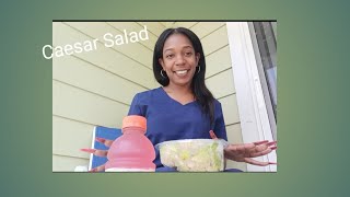 Chicken Caesar Salad Review Mukbang [upl. by Ylsew]