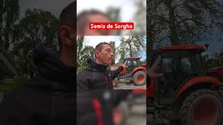 Semis de sorgho ferme tracteur semis agriculture [upl. by Atiuqcir]