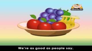 Rhymes for Learning English with Lyrics  Fruits [upl. by Nosnorb]