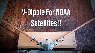 Homemade V Dipole Antenna For NOAA Satellite Weather Images “NOAA 15 18 19quot [upl. by Hersh]