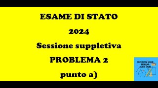 ESAME DI STATO 2024 SECONDA PROVA MATEMATICA sessione suppletiva PROBLEMA 2 punto a [upl. by Eirelav]