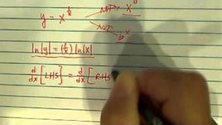 Logarithmic differentiation derivative yx1x [upl. by Neetsyrk]