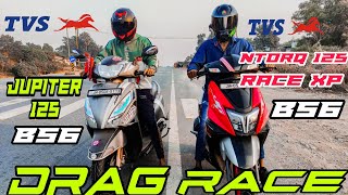 Tvs Ntorq 125 Race Xp Vs Jupiter 125 Drag Race [upl. by Sutphin]