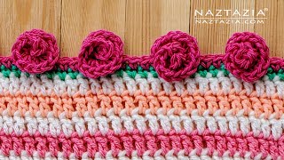 Rolled Rose Crochet Edging Border DIY Tutorial for a Blanket and Scarf [upl. by Lauri]