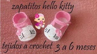 zapatitos de hello kitty tejidos a crochet [upl. by Selrahc]