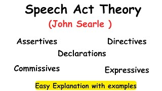 Speech act theory Classification of illocutionary speech acts by Searle linguistics [upl. by Norwood358]