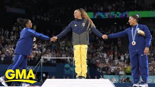 Simone Biles Jordan Chiles medal in historic gymnastics floor final [upl. by Carew]