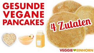 Gesunde VEGANE HAFERFLOCKEN PANCAKES ohne Banane ohne Mehl ohne Zucker [upl. by Lieno]