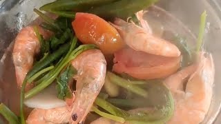 CUTTING veggies and cooking shrimp sinigang [upl. by Leontine]