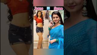 jeans ve saree 😍 dangle tv actress shorts [upl. by Worthy]