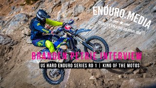 Hard Enduro  Branden Petrie King of the Motos Finish Line Interview [upl. by Arebma654]