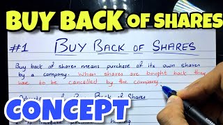 1 Buy Back of Shares  Concept  BCOM  CMA  CA INTER  By Saheb Academy [upl. by Enael]