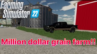 MILLION DOLLAR GRAIN FARM BUILDTIMELAPSEFARMING SIMULATOR 22 [upl. by Hteik]