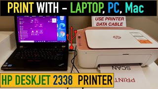 HP DeskJet Ink Advantage 2338 Connect To Laptop PC MacBook  Using Printer Data Cable [upl. by Lee20]